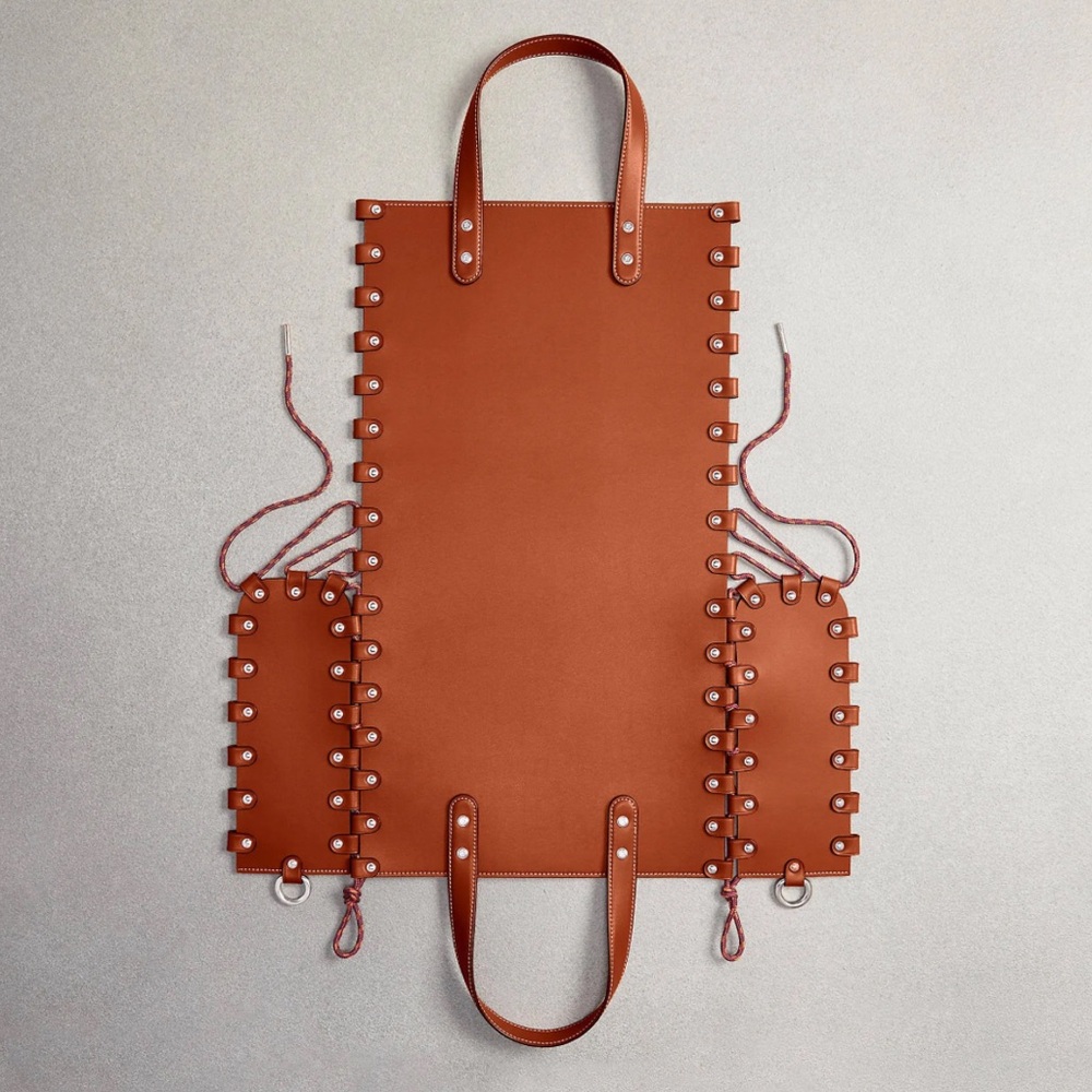 COACHTOPIA 🤎 Coach large Brown Amber Leather river lace up Tote Bag w/ Pouch NWT - Picture 3 of 16